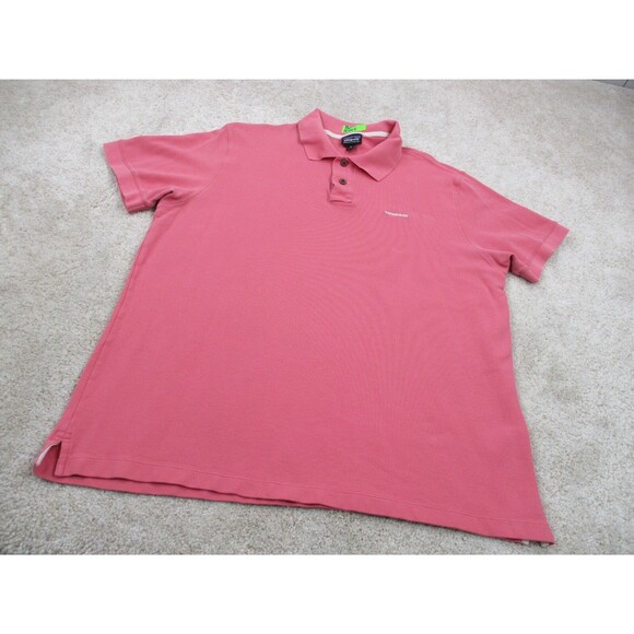 Patagonia Belwe Pique Polo Shirt Men Extra Large XL Pink Organic Cotton Golf - Picture 2 of 11